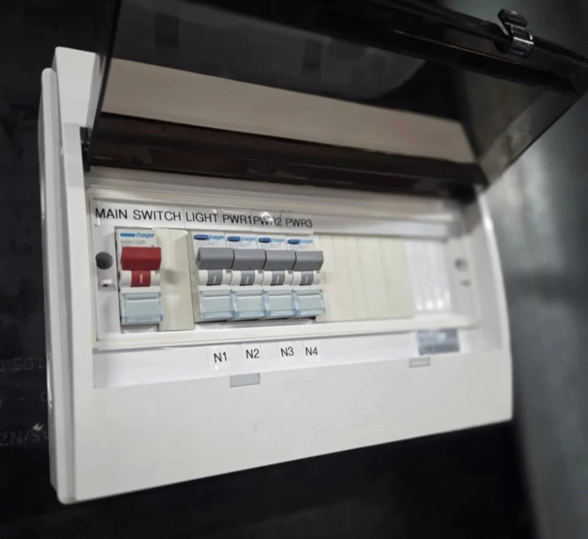 Modern switchboard showcasing circuit breakers for electrical safety and distribution. Ideal for switchboard upgrades in Kempsey.